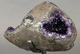 Deep Purple Amethyst Geode With Rotating Stand #227748-3